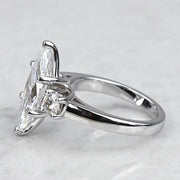 2.50 CT Marquise Cut Lab Grown Diamond Three Stone Engagement Ring Mapple Gems